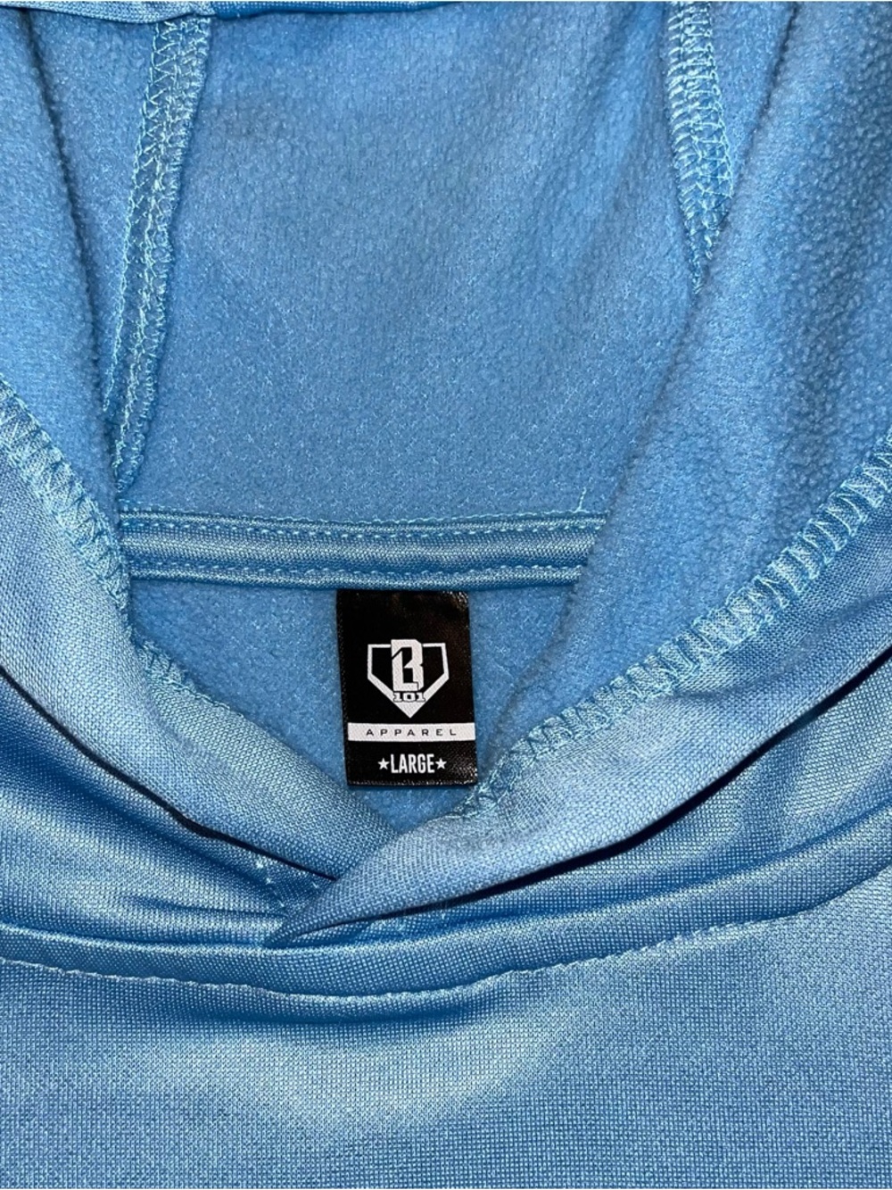 EUC BSBL SZN Men’s Light Blue Hooded Short-Sleeve Shirt - Picture 3 of 7